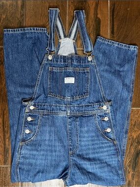 Levi’s Denim Dark Wash Straight Leg Jeans Overalls Women’s XS